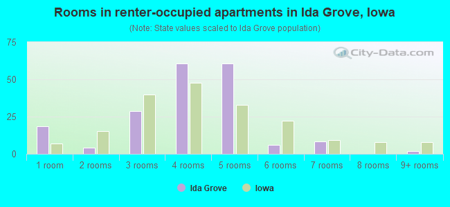 Rooms in renter-occupied apartments in Ida Grove, Iowa