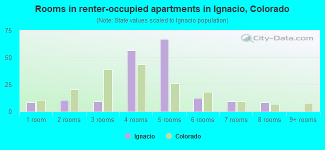 Rooms in renter-occupied apartments in Ignacio, Colorado