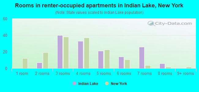 Rooms in renter-occupied apartments in Indian Lake, New York