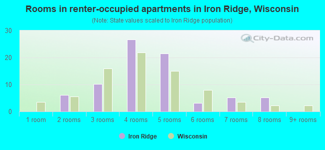 Rooms in renter-occupied apartments in Iron Ridge, Wisconsin