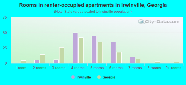 Rooms in renter-occupied apartments in Irwinville, Georgia