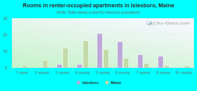 Rooms in renter-occupied apartments in Islesboro, Maine