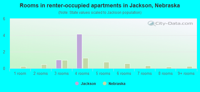 Rooms in renter-occupied apartments in Jackson, Nebraska