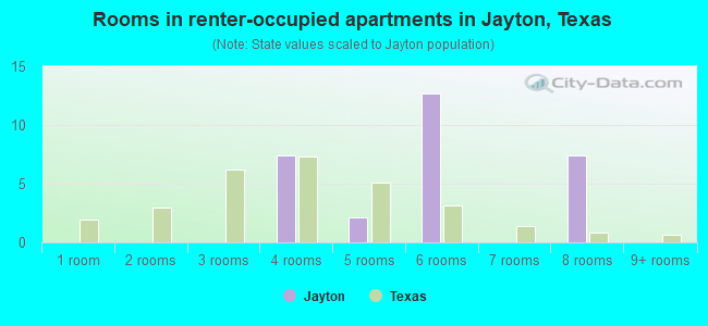 Rooms in renter-occupied apartments in Jayton, Texas