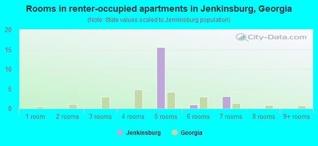 Rooms in renter-occupied apartments in Jenkinsburg, Georgia