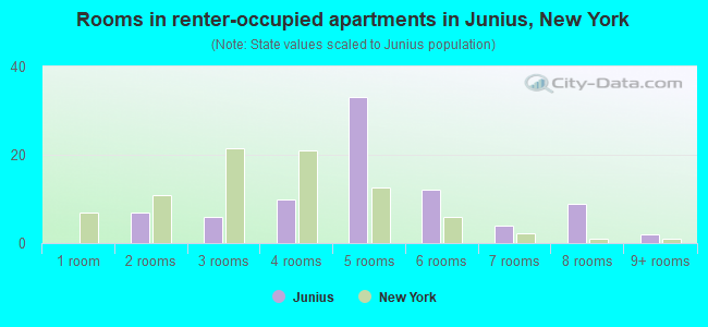 Rooms in renter-occupied apartments in Junius, New York