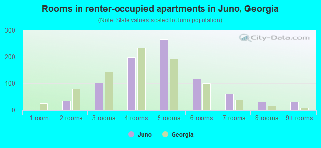 Rooms in renter-occupied apartments in Juno, Georgia