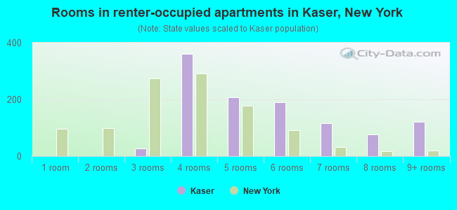Rooms in renter-occupied apartments in Kaser, New York