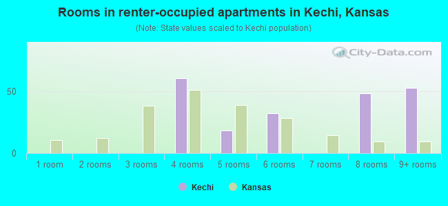 Rooms in renter-occupied apartments in Kechi, Kansas