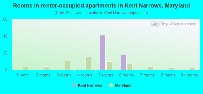 Rooms in renter-occupied apartments in Kent Narrows, Maryland