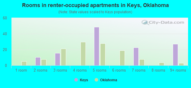 Rooms in renter-occupied apartments in Keys, Oklahoma
