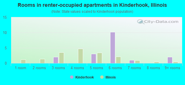 Rooms in renter-occupied apartments in Kinderhook, Illinois