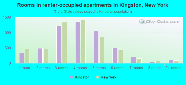 Rooms in renter-occupied apartments in Kingston, New York