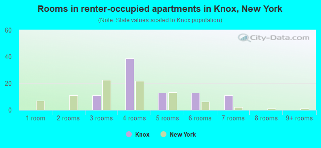 Rooms in renter-occupied apartments in Knox, New York