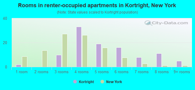 Rooms in renter-occupied apartments in Kortright, New York