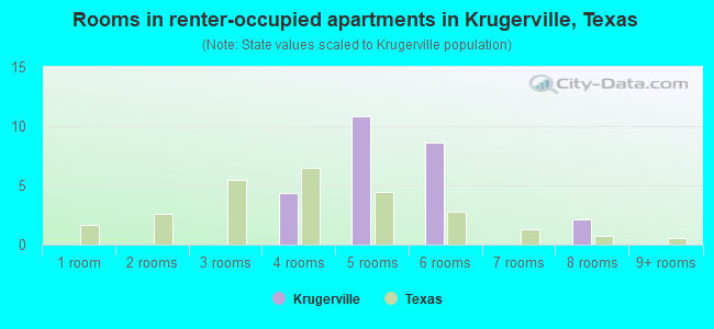 Rooms in renter-occupied apartments in Krugerville, Texas