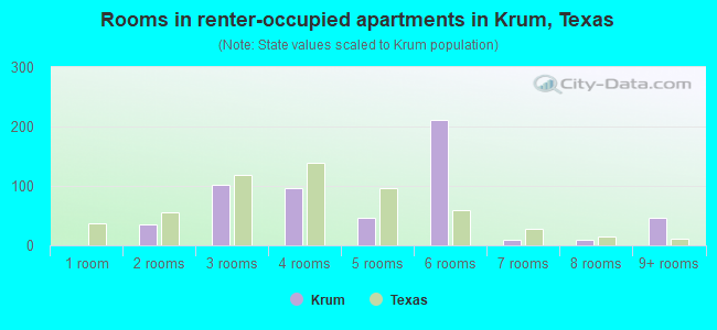 Rooms in renter-occupied apartments in Krum, Texas