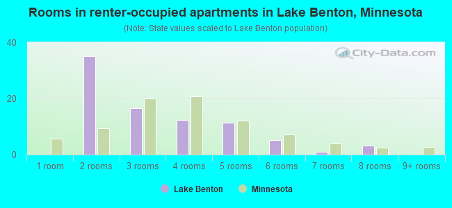 Rooms in renter-occupied apartments in Lake Benton, Minnesota