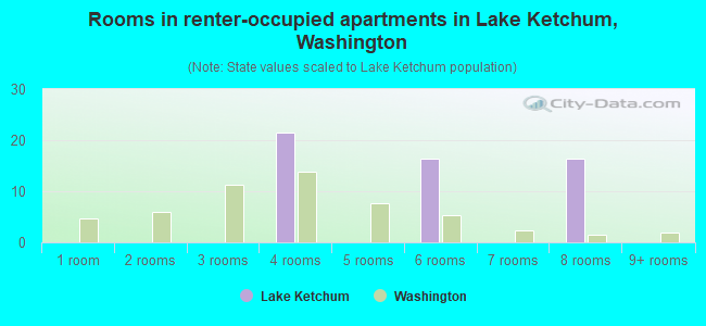 Rooms in renter-occupied apartments in Lake Ketchum, Washington