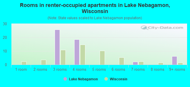 Rooms in renter-occupied apartments in Lake Nebagamon, Wisconsin