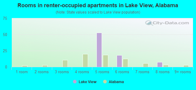 Rooms in renter-occupied apartments in Lake View, Alabama