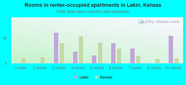 Rooms in renter-occupied apartments in Lakin, Kansas