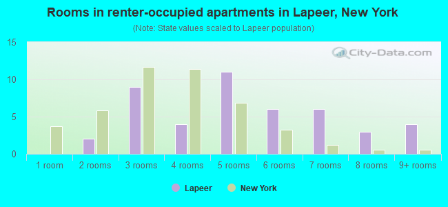 Rooms in renter-occupied apartments in Lapeer, New York