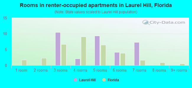 Rooms in renter-occupied apartments in Laurel Hill, Florida