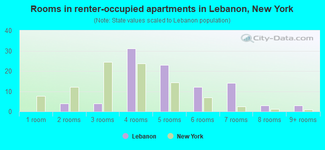Rooms in renter-occupied apartments in Lebanon, New York