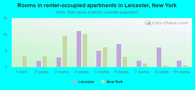 Rooms in renter-occupied apartments in Leicester, New York