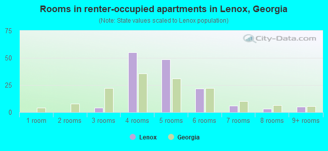 Rooms in renter-occupied apartments in Lenox, Georgia