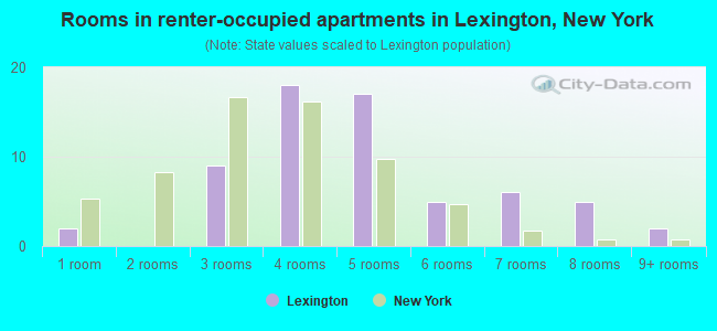 Rooms in renter-occupied apartments in Lexington, New York