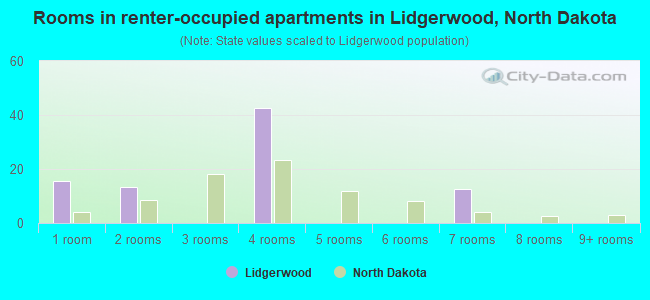 Rooms in renter-occupied apartments in Lidgerwood, North Dakota