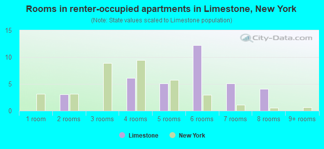 Rooms in renter-occupied apartments in Limestone, New York