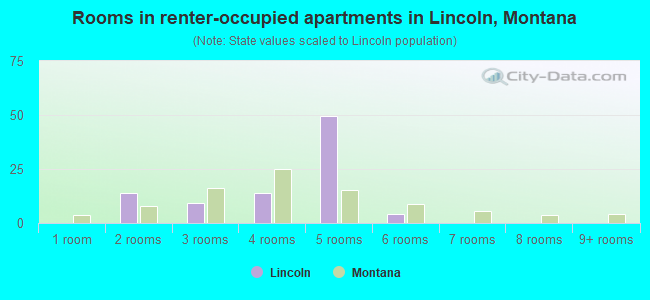 Rooms in renter-occupied apartments in Lincoln, Montana