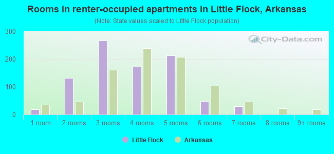 Rooms in renter-occupied apartments in Little Flock, Arkansas