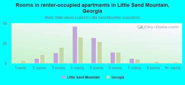Rooms in renter-occupied apartments in Little Sand Mountain, Georgia