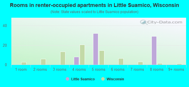 Rooms in renter-occupied apartments in Little Suamico, Wisconsin