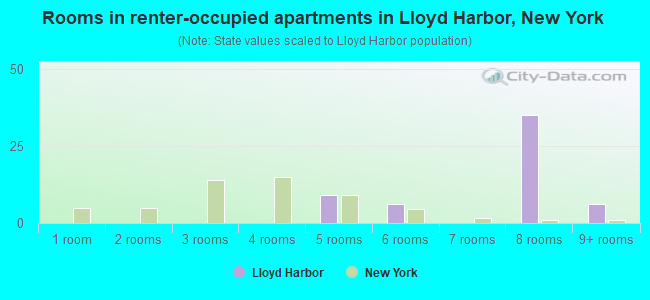 Rooms in renter-occupied apartments in Lloyd Harbor, New York