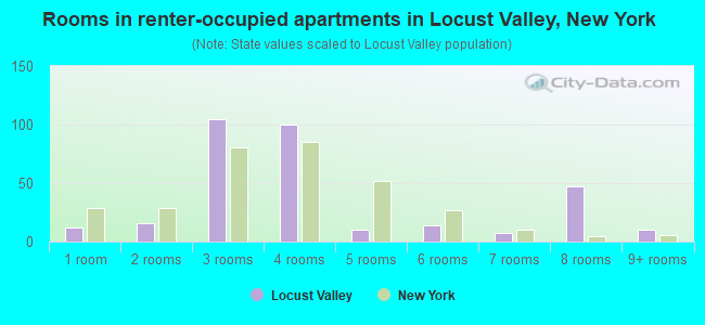Rooms in renter-occupied apartments in Locust Valley, New York