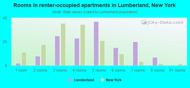 Rooms in renter-occupied apartments in Lumberland, New York