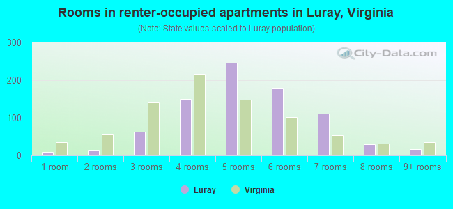 Rooms in renter-occupied apartments in Luray, Virginia