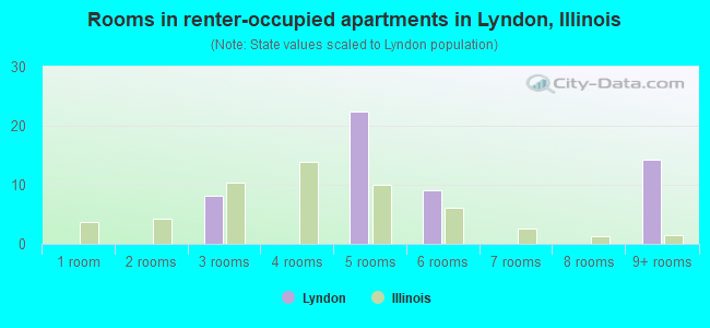 Rooms in renter-occupied apartments in Lyndon, Illinois