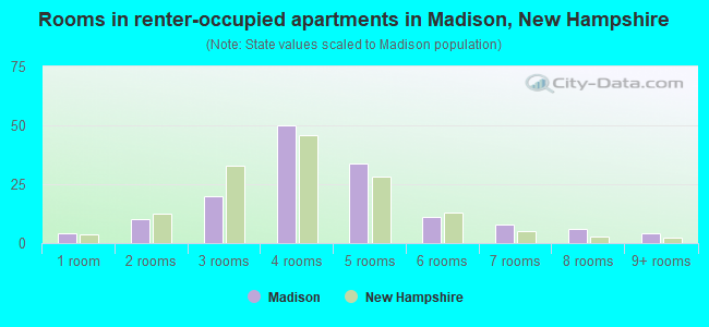 Rooms in renter-occupied apartments in Madison, New Hampshire