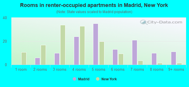 Rooms in renter-occupied apartments in Madrid, New York