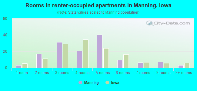 Rooms in renter-occupied apartments in Manning, Iowa