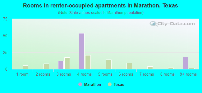 Rooms in renter-occupied apartments in Marathon, Texas