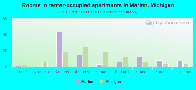 Rooms in renter-occupied apartments in Marion, Michigan