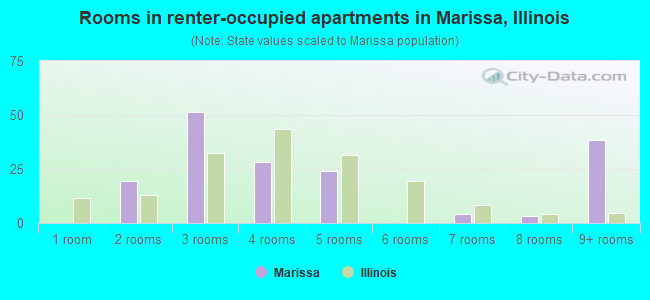Rooms in renter-occupied apartments in Marissa, Illinois