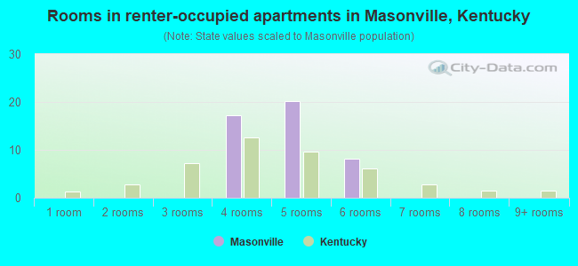 Rooms in renter-occupied apartments in Masonville, Kentucky